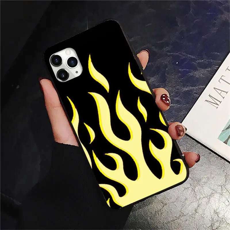 

Fashion Red Flames Fitted Phone Case for iPhone 11 12 pro XS MAX 8 7 6 6S Plus X 5S SE 2020 XR mini