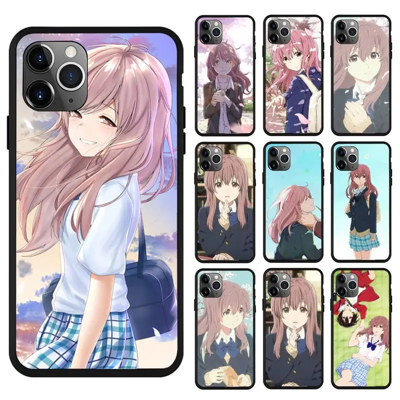

A Silent Voice Anime Phone Case For iphone 13 11 12 Pro Max 8 7 6 5 s XR PLUS X XS Mini Black Shell Cover Fundas