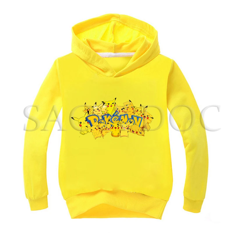 Hoodies 12 Толстовки для мальчиков с принтом «Покемон» на весну-осень одежда для детей детские толстовки с капюшоном для девочек Повседневный Спортивный пуловер - Цвет: Hoodies 12