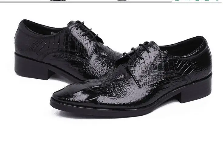 Мужские туфли-оксфорды из тисненой кожи с острым носком на шнуровке обувь в