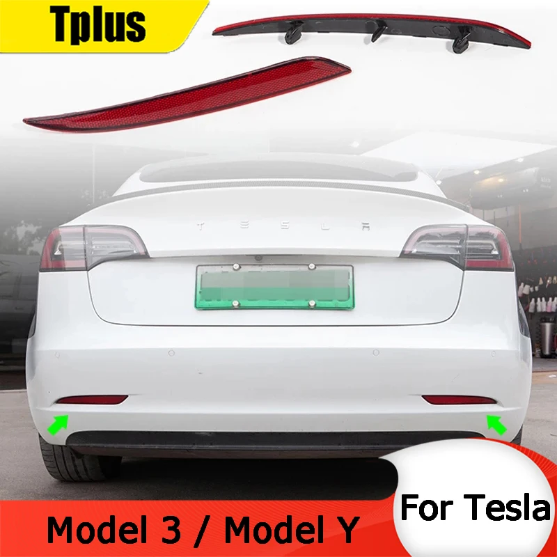 

Tplus Car Rear Drive Brake Red Signal Light Trim Strip For Tesla Model 3 Bumper Fog Stop Tail Light Reminder Accessory