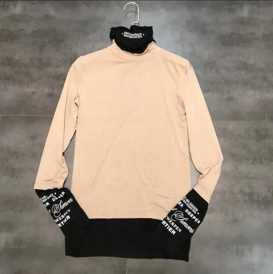 Новинка сезона осень-зима 2019 рубашка контрастных цветов с длинным рукавом и