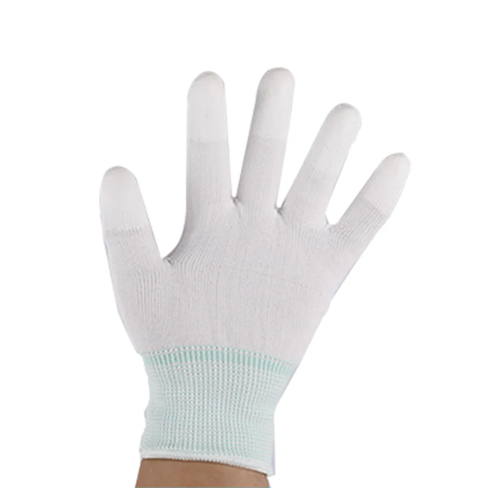 

12pairs Home Sewing Free-Motion Work Machine White Nylon Portable Non Slip Easy Wear Quilting Grip Gloves Soft Protection