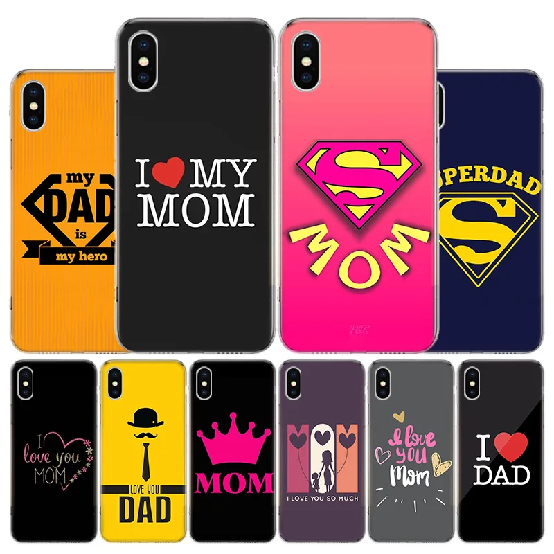 

the best MOM DAD Phone Case For Apple Iphone 11 12 Mini Pro X XR XS Max 7 8 6 6S Plus 5 SE 7G 6G + Art Cover Coque Capa Shell