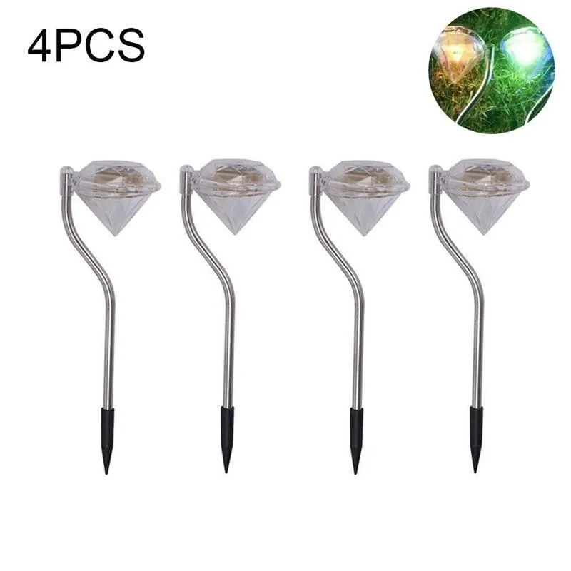 

4 Pcs Solar Led Lamps Diamond Lights Solar Light Outdoor Lawn Lamps Solar Decoration Garden Garden Pathway Waterproof O9Y2