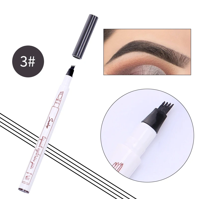 Карандаш для бровей с четырьмя когтями водостойкая ручка татуажа легкое