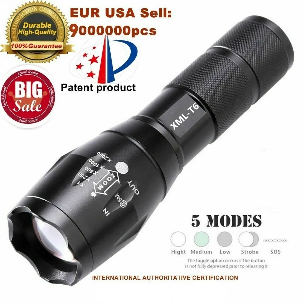 

Светодиодный тактический фонарик, супер яркий, высокий люмен, масштабируемый фонарик, портативные садовые фонари, уличный водонепроницаем...