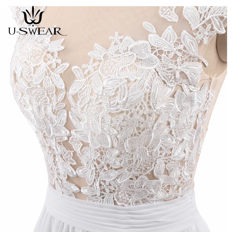 Elegant A Line Side Slit Lace Applique Chiffon Large Size Wedding Bridal Gown Beach Dresses Vestidos De Novia | Свадьбы и торжества