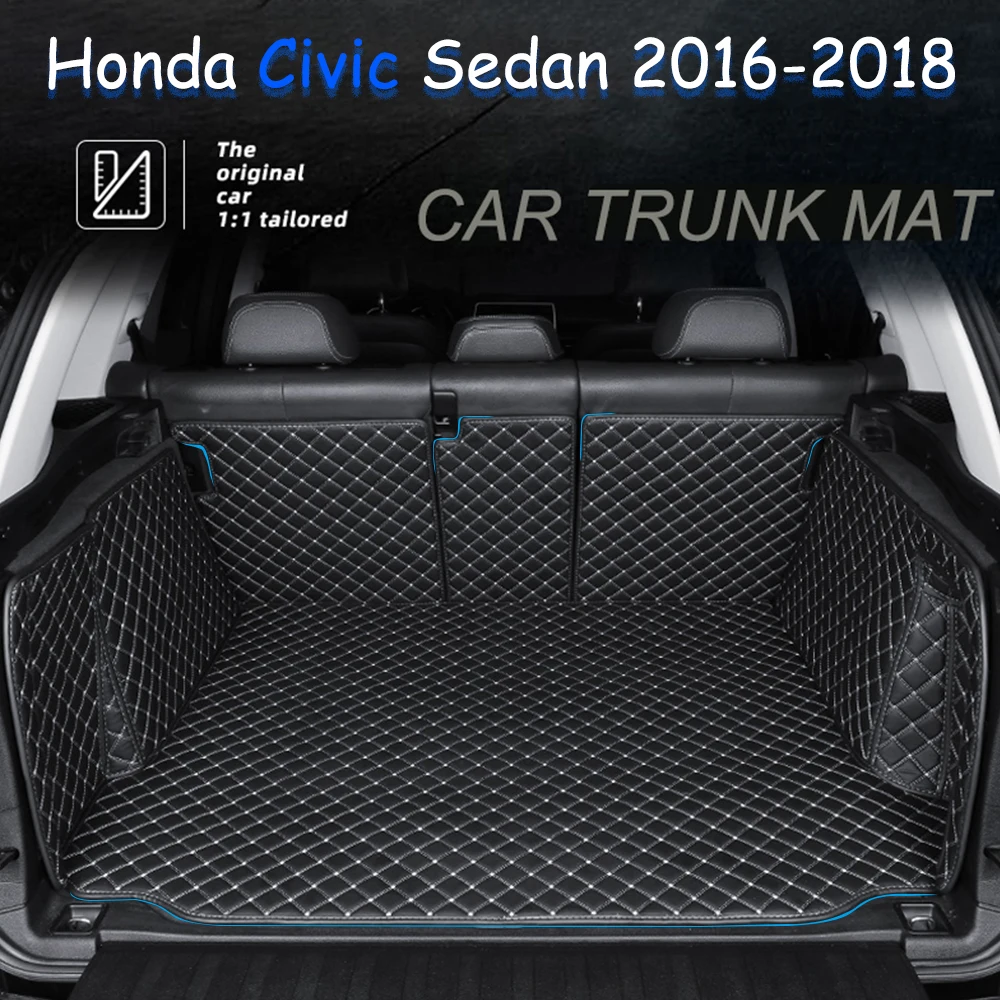 

Leather Car Trunk Mat for Honda Civic Sedan 2016 2017 2018 Cargo Liner Trunk Floor Pad Carpet Car Accessories