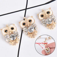 10pcs fashion charms gift enamels rhinestone owl alloy pendant diy bracelet necklace earrings jewelry accessories