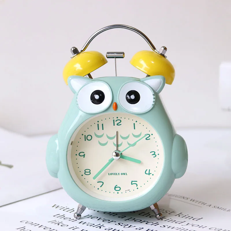 Тисветильник й прикроватный ночник в форме совы будильник металлические