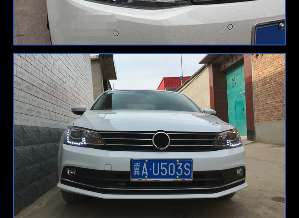 Головной фонарь для автомобиля VW 2011- Jetta Gli MK6 фары Противотуманные фары Дневные ходовые огни DRL H7 светодиодный Биксеноновая лампа автомобильный аксессуар