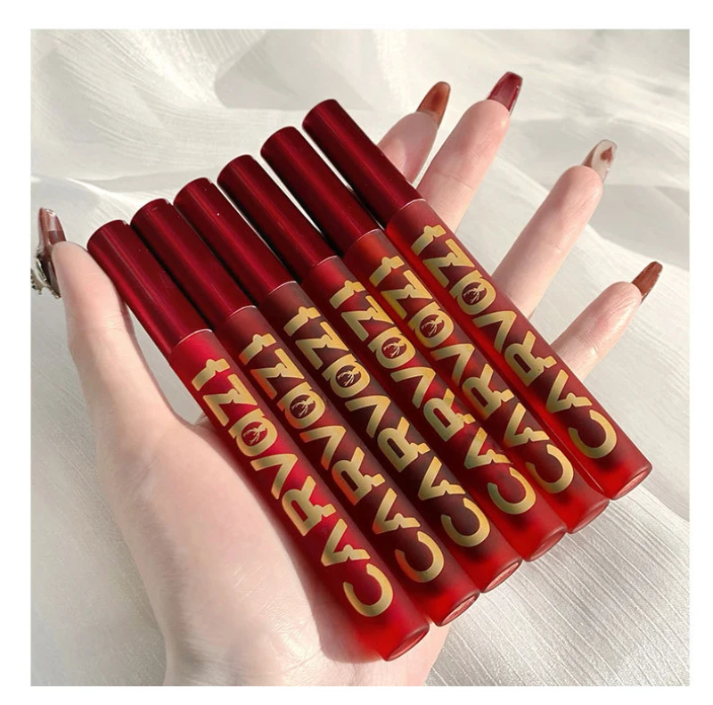 

Liquid Lipstick Velvet Matte Air Lip Glaze Waterproof Moisturizing Long Lasting Non-Stick Cup Lips Makeup Sexy Red Lip TSLM2