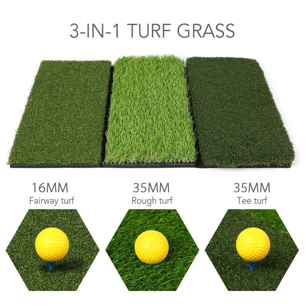 Гольф 3-в-1 качели Pad заднем дворе тренировочный трава коврик тройник держатель