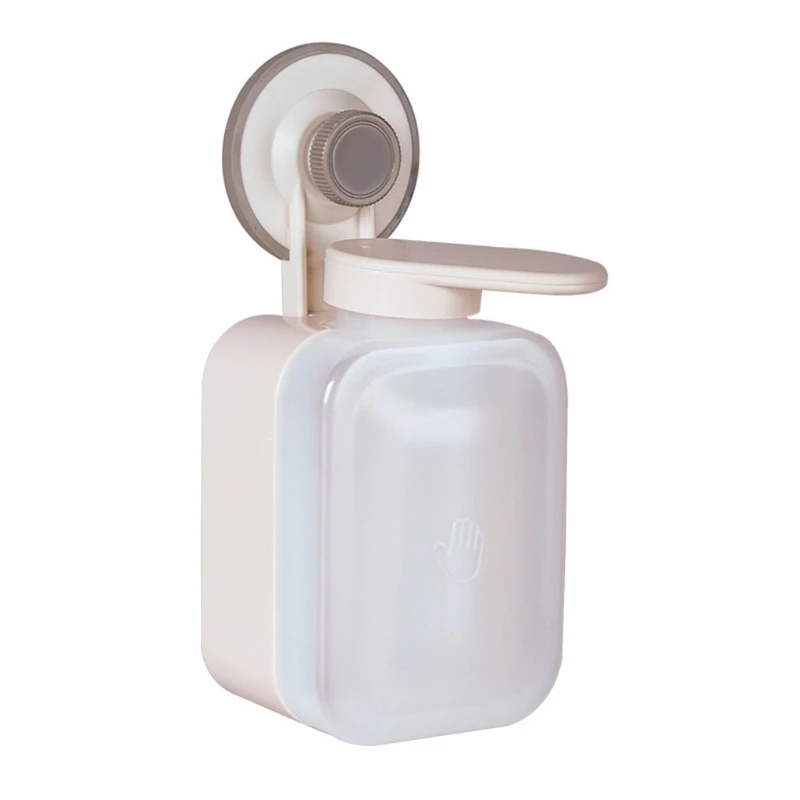 

Suction Cup Wall Mounted Manual Soap Dispenser Washing Shower Lotion Shampoo Box