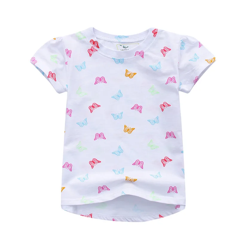 Летние футболки для девочек с изображением животных и бабочек|Тройники| |