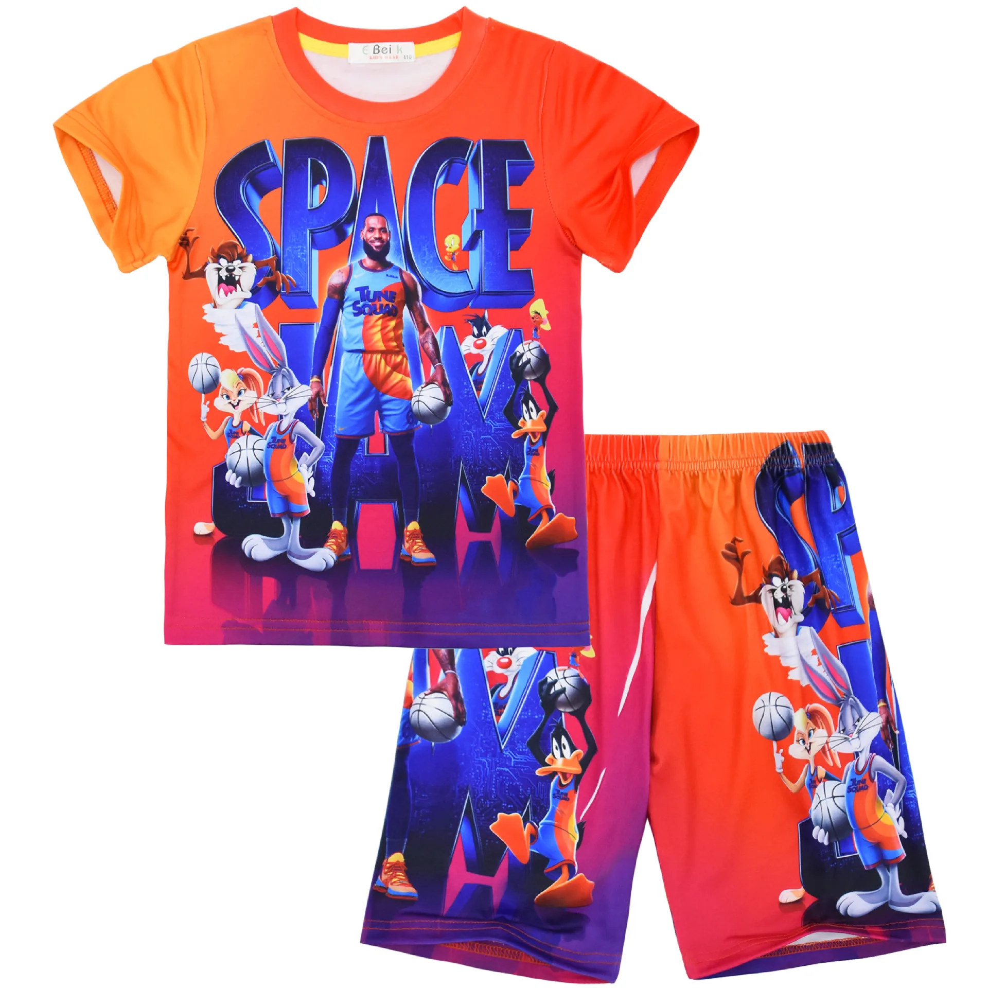 2021 Children Space Jam 2 Clothes for Boys T-shirt + Pants 2pcs Set Baby Children Short Sleeve Sport Suit Ebka Style Clothing