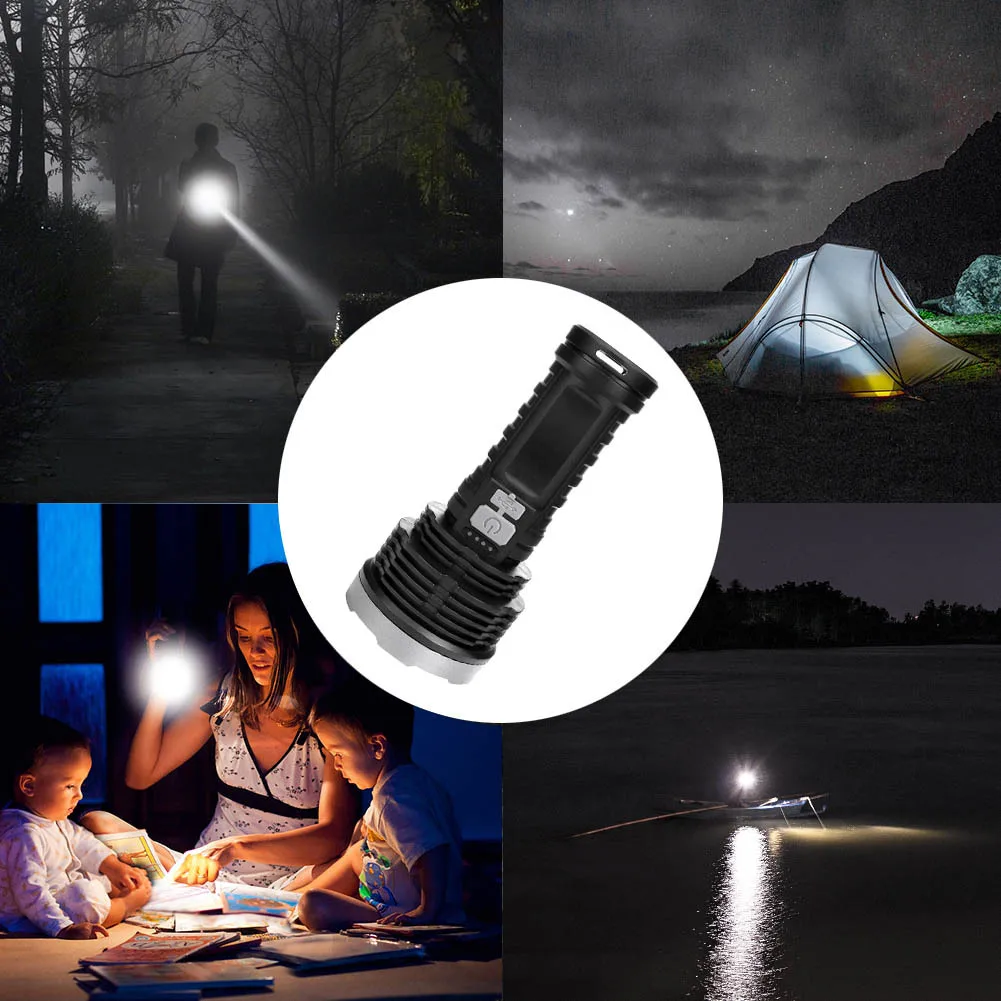 

Chargeable Battery Outdoor Camping Tactics Flash Light Flashlight LED Torch USB Rechargeable Outdoor Night Searchlight Lamp