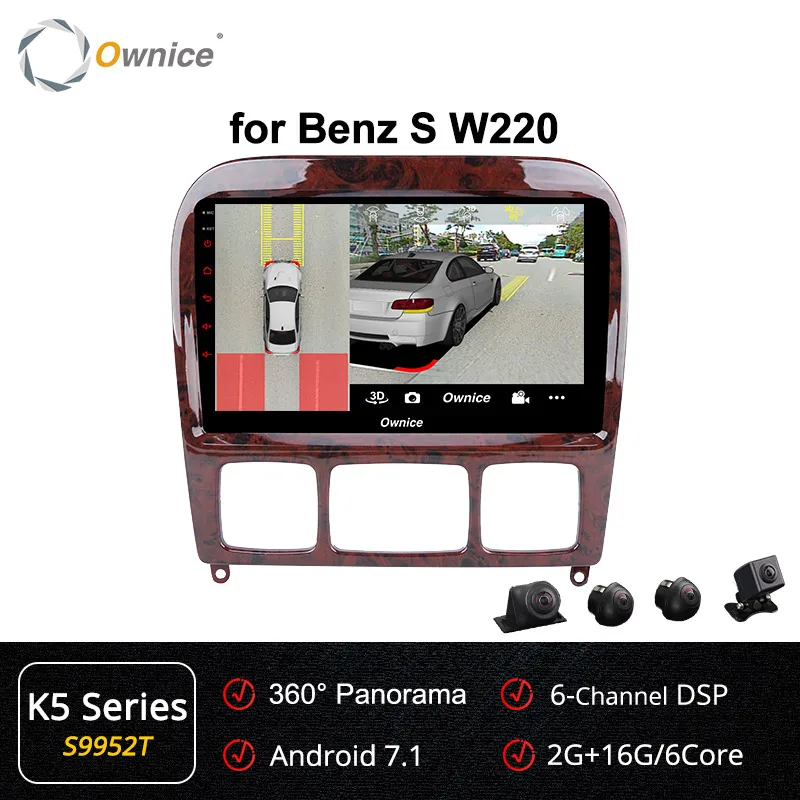 S9952 K5 Series " Ownice K3 K5 K6 2 Din Android 9,0 Автомобиль Радио DVD плеер для автомобиля Mercedes Benz W220 W215 S280 S320 S350 S400 S500 CL600 S Class gps - Цвет: S9952 K5 Series