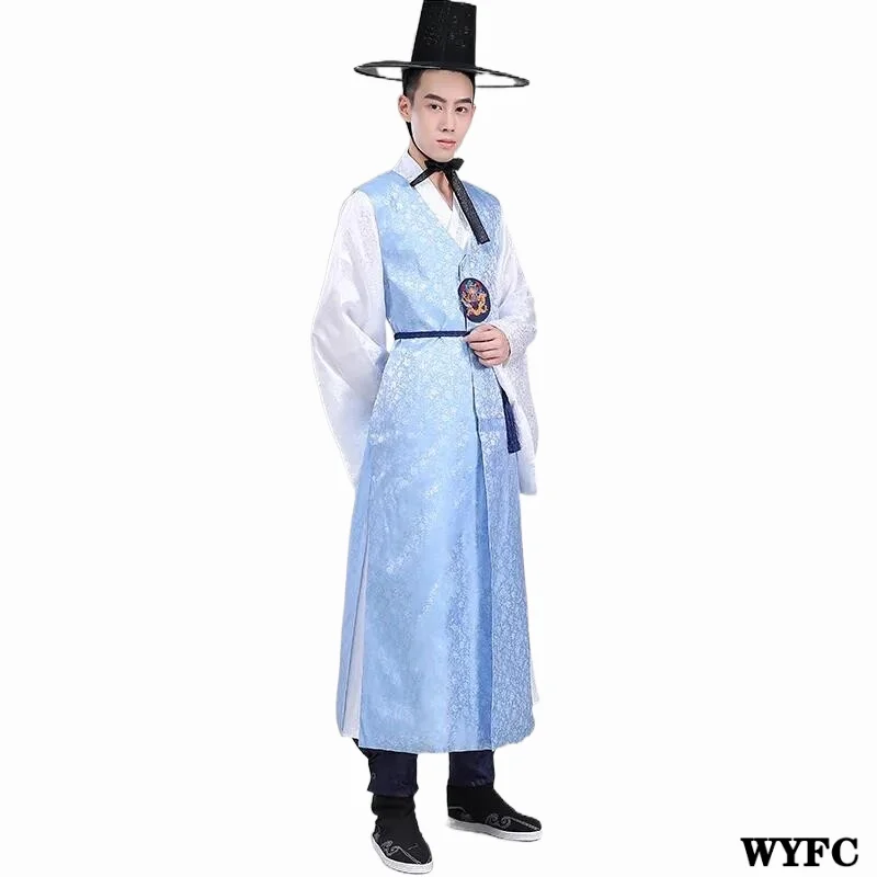 Традиционный свадебный костюм Hanbok в Корейском стиле атласная этническая одежда