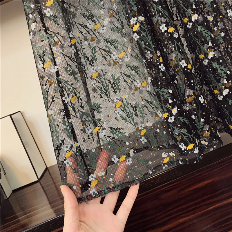 

Plus Size Women's Dress Two Piece Set 2021 Summer Elegant Short Sleeve Hollow Out Mesh Dress + Inside Spaghetti Strap Dress Set