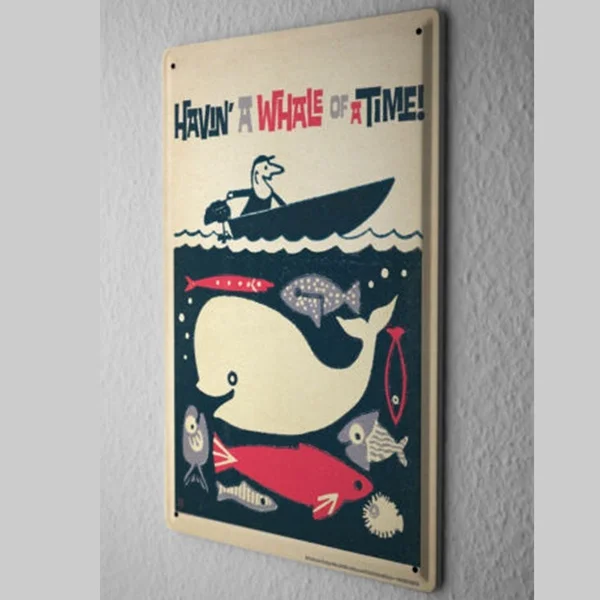 

Retro Tin Sign Wall Decor Plate Wal Fish Boat Metal Wall Plate
