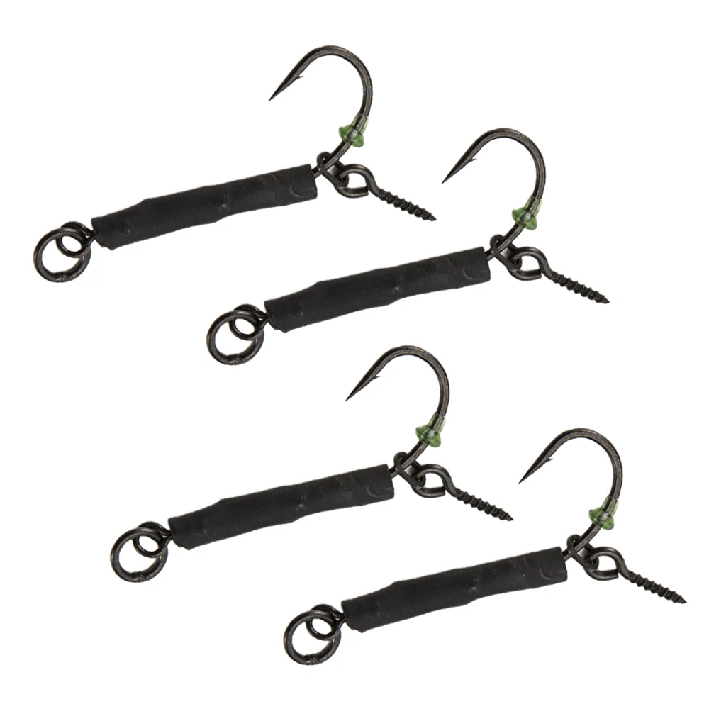 

4 Pieces Carp Fishhooks Ronnie Rigs Up Assist Hooks for Trolling Chunking