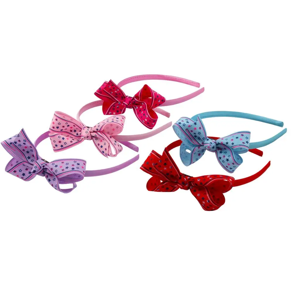 Новинка 2019 повязка для волос с пятиконечной звездой и бантом девочек милый