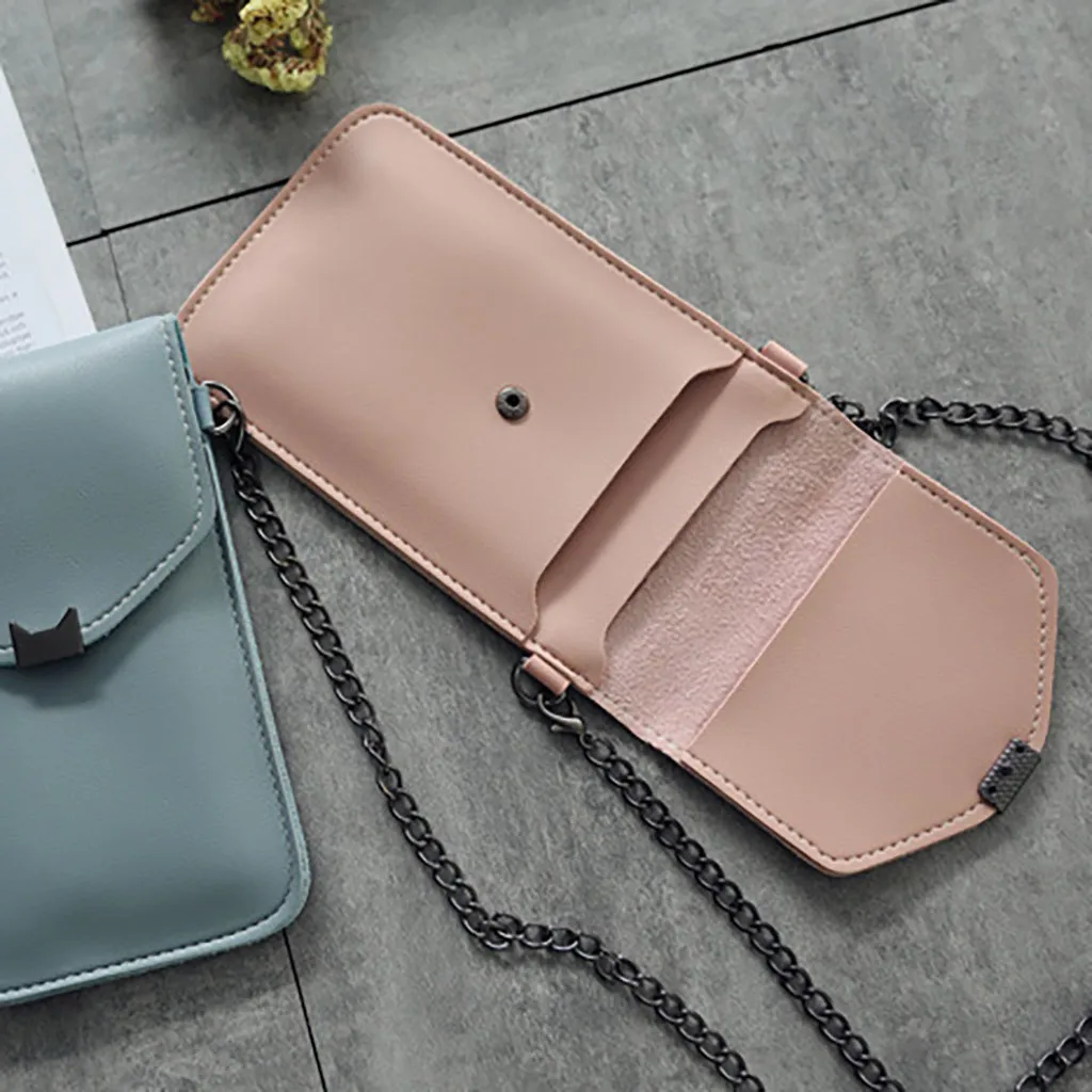 Прозрачная Ретро сумка с кошачьими ушками для сенсорного экрана простая женская