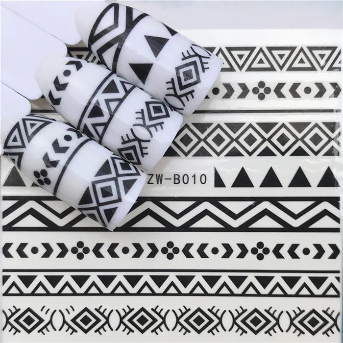 

Nail sticker art decoration Geometry Line slider adhesive Water Transfer decals manicure lacquer art accessoires polish foil