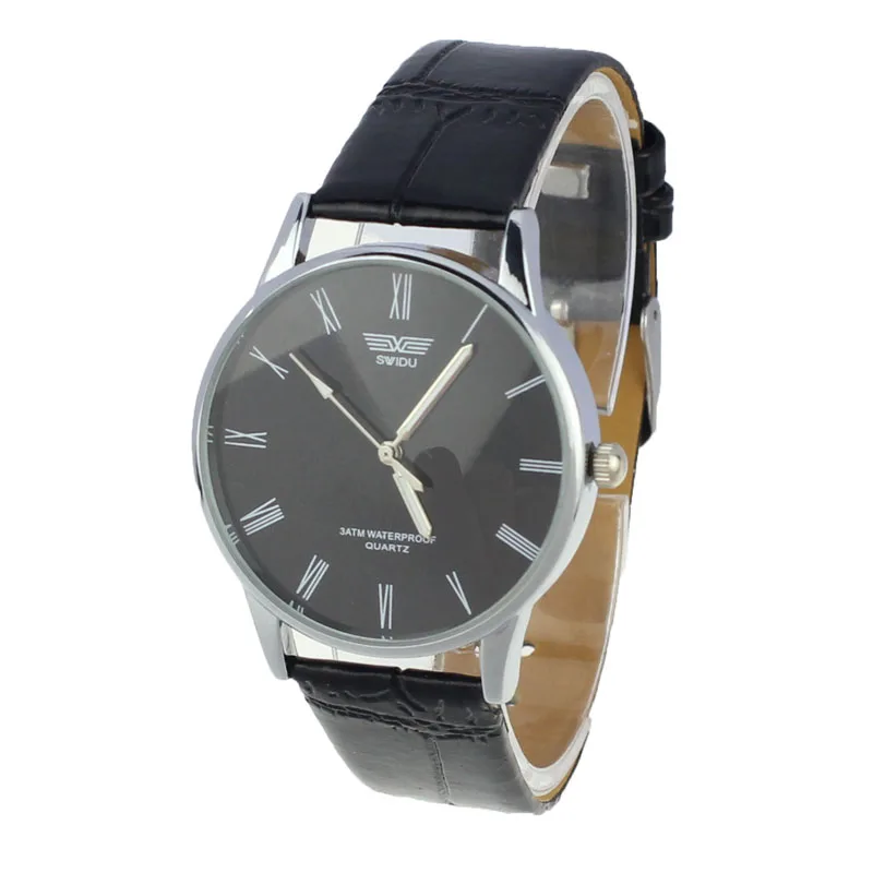 

Reloj de pulsera clsico de cuero para hombre, crongrafo electrnico de cuarzo de Nmero romano, clsico, informal, J15