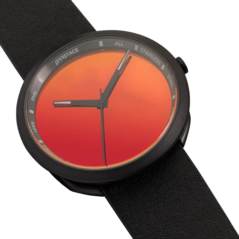 

OFFSTAGE mystery watch men and women color changing sunglasses dial luminous pointer black belt hip-hop style colorful watch