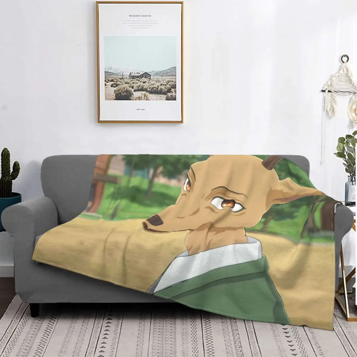 

Beastars-Manta de franela de animé Rokma, ropa de cama cálida de Louis para primavera y otoño, para invierno