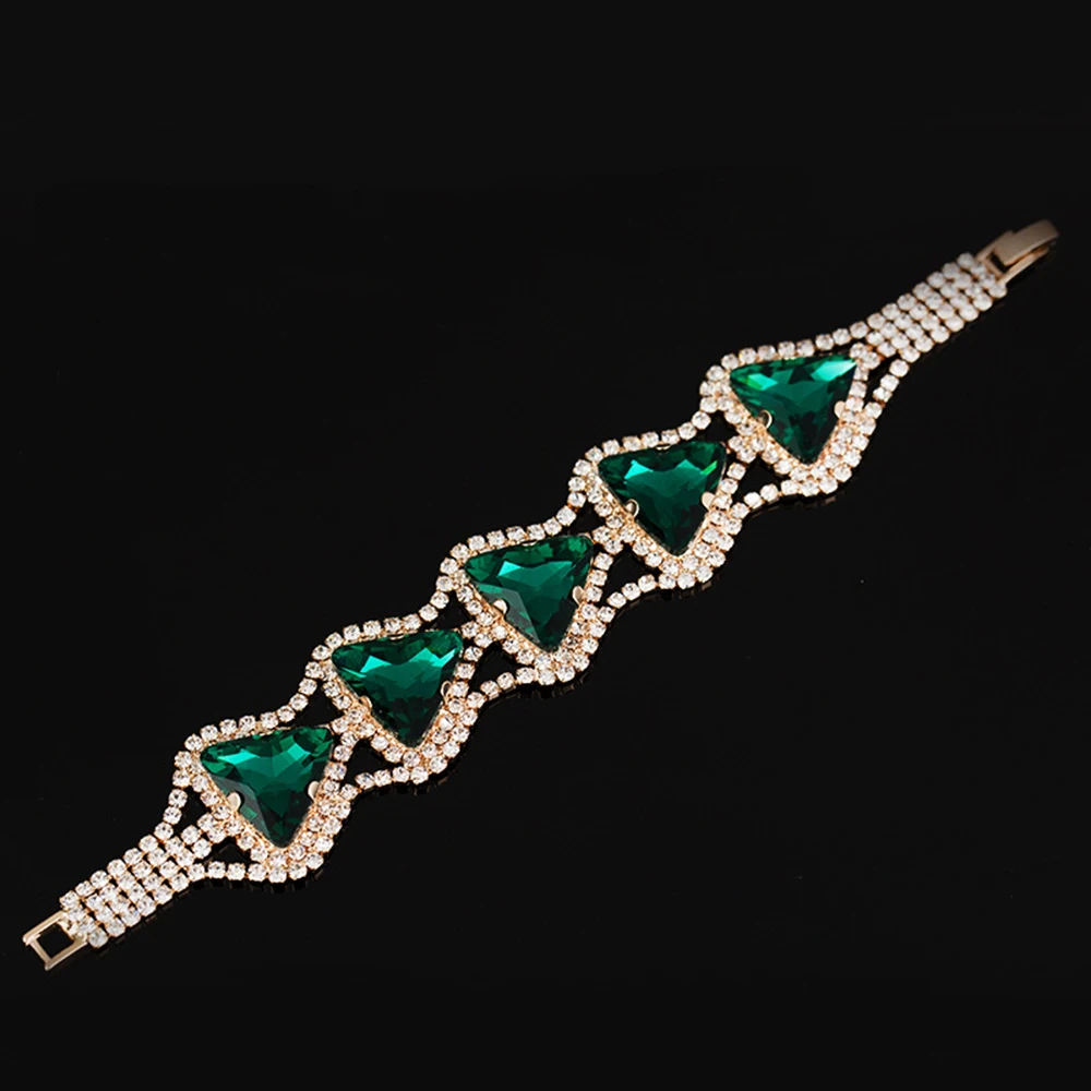 AINAMEISI Crystal Bracelets &amp Bangles Wedding Jewelry Rhinestone Party Gift Gold Bridal Charm bracelets Women Accessories | Украшения и