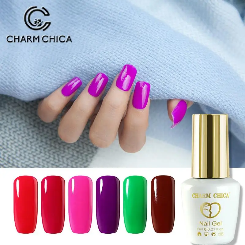 CHARM CHICA Гель лак Набор UV Vernis Полупостоянный 6 мл розовый неоновый синий цвет гель