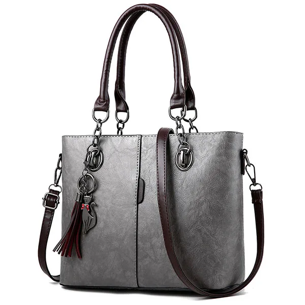 

Luxury Handbags Women Bags Designer 2020 Big Solid Leather Tassel Crossbody Shoulder Bags For Women Messenger Ladies Bag