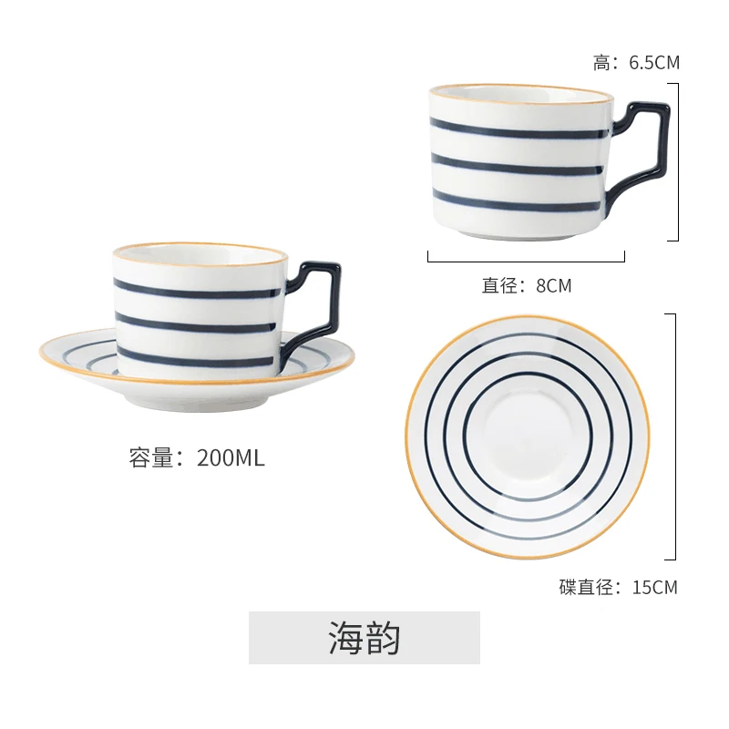 

Japanese Ceramic Coffee Mug Set with Saucers Luxury Classic Fashion Personality Filizanka Ze Spodkiem Reusable Cup BD50CS