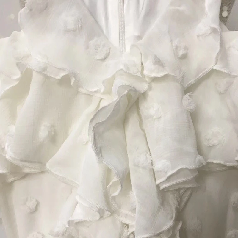 Подиумное Сетчатое лоскутное кружевное платье с оборками в горошек на шнуровке