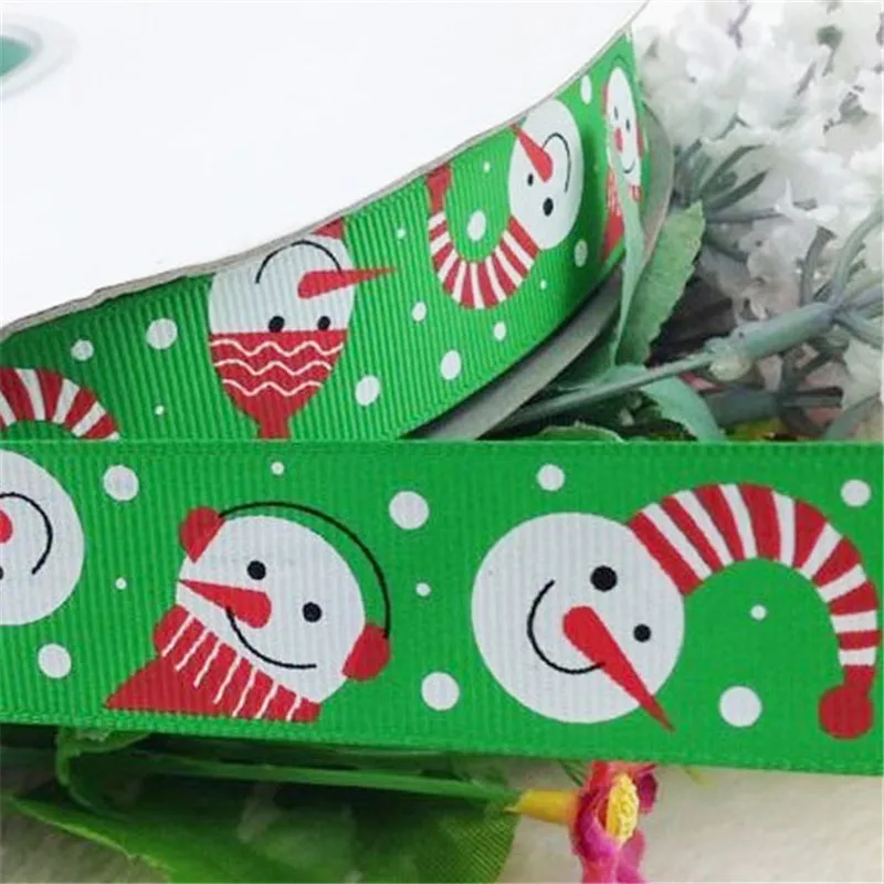 

(5 yards/lot) 1" (25mm) Top Quality Christmas Hat printed grosgrain ribbon christmas gift ribbons