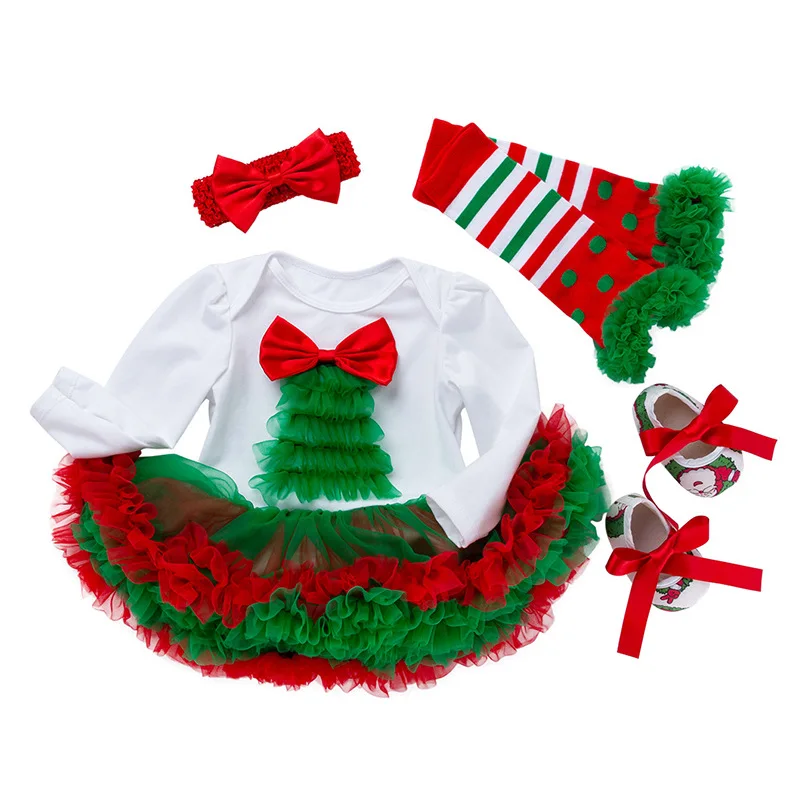 Рождественское платье Одежда для маленьких девочек младенцев Детские