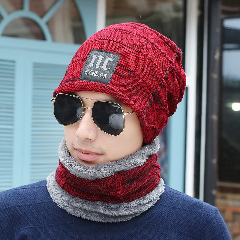 Calymel Простая мужская шапка осень и зима новая плюс бархатная Толстая вязаная