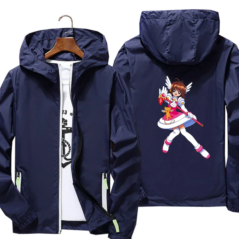 

2021 Men's jacket sakura card captor printing jacket Reflective Skin Sun Spring Autumn brand jacket