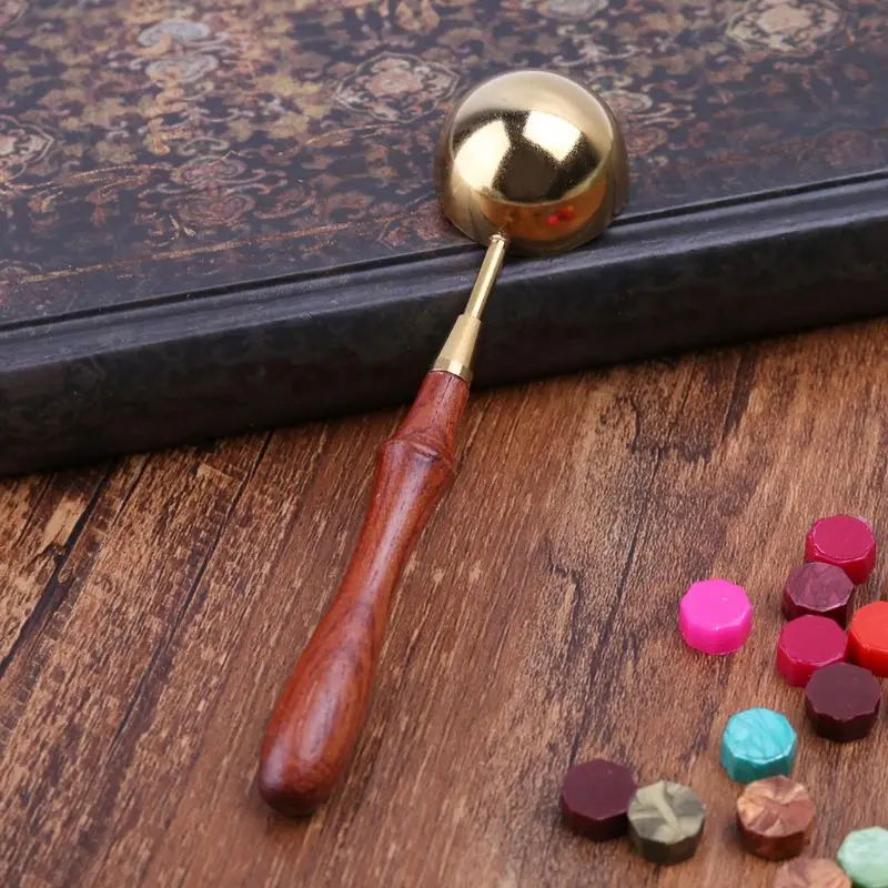 Ретро герметизация восковая печь горшок деревянная ручка уплотнительная ложка