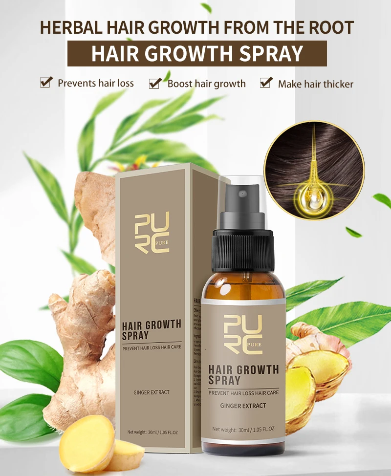 Purc Fast Growth Hair Essence Essential Oil Liquid Treatment Preventing Hair Loss And Hair Grwoth Spray Hair Care