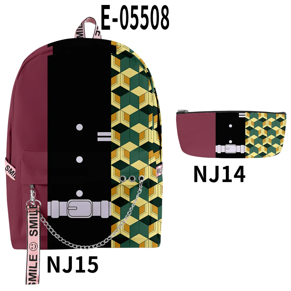 

Japan Anime Demon Slayer Teenager Boys Girls School Bag Backpack 2 Piece Set Backpack and Pencil Case Cosplay Oxford Backpack