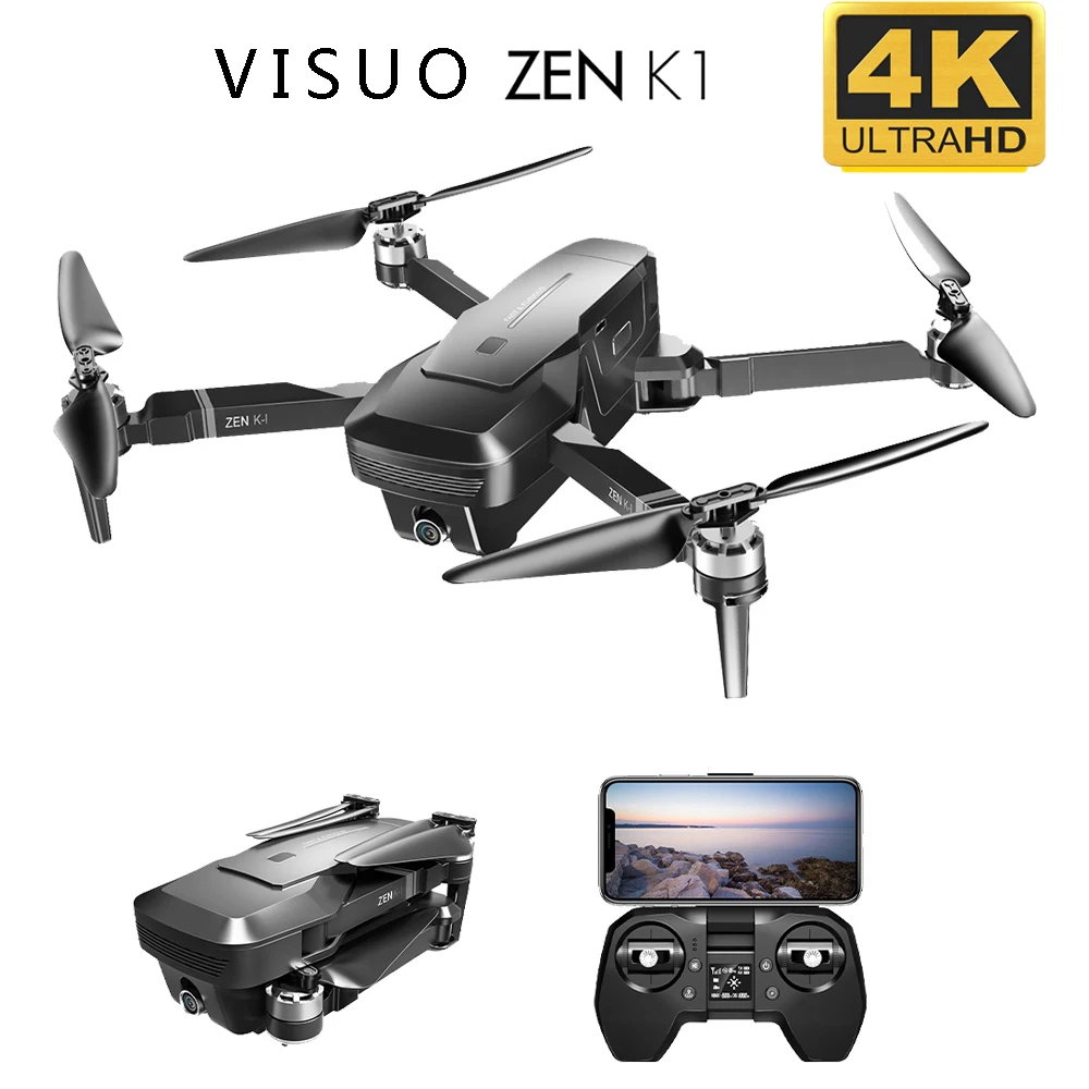 Квадрокоптер Visuo ZEN K1 5G FPV Радиоуправляемый с 50 кратным зумом и широкоугольной HD