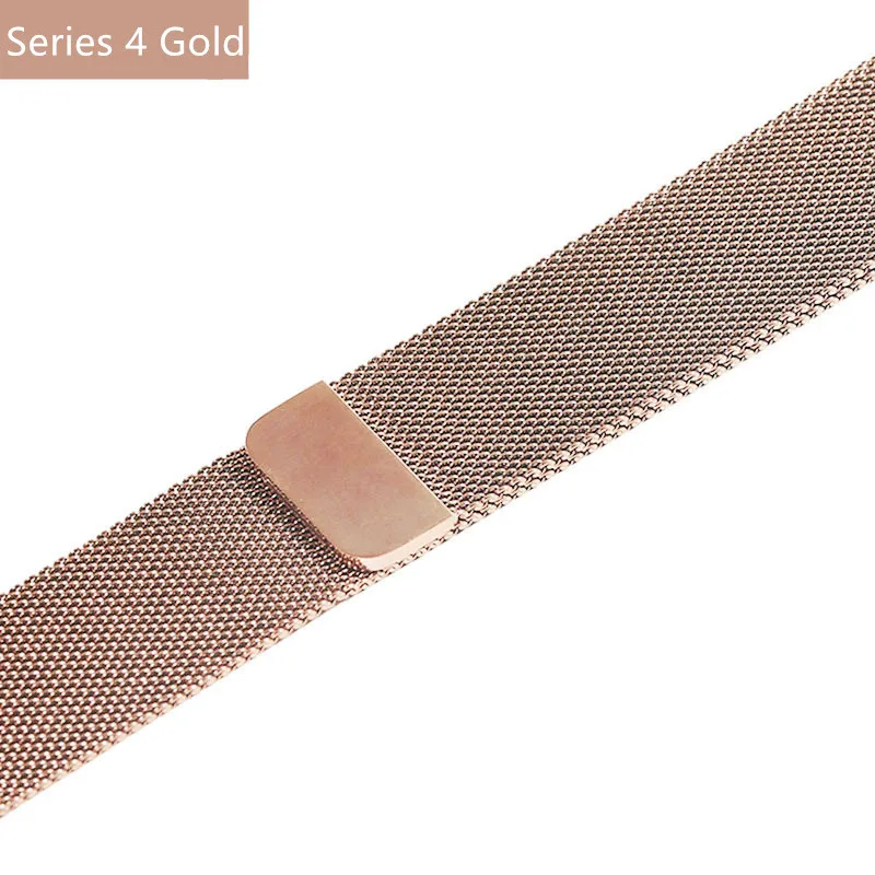 Миланская петля ремешок для apple watch 5 40 мм 44 мм apple watch 4 ремешок для часов 3 2 1 38 мм 42 мм металлический ремешок аксессуары - Цвет ремешка: Series 4 gold