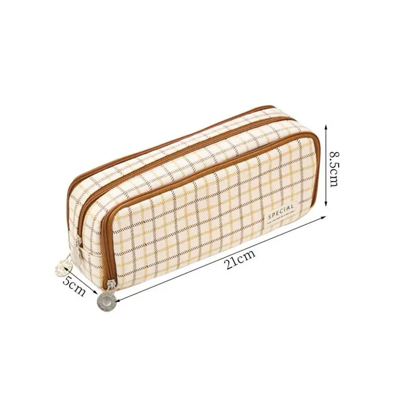 Чехол для карандашей большой вместимости милый холщовый чехол школьный дизайн