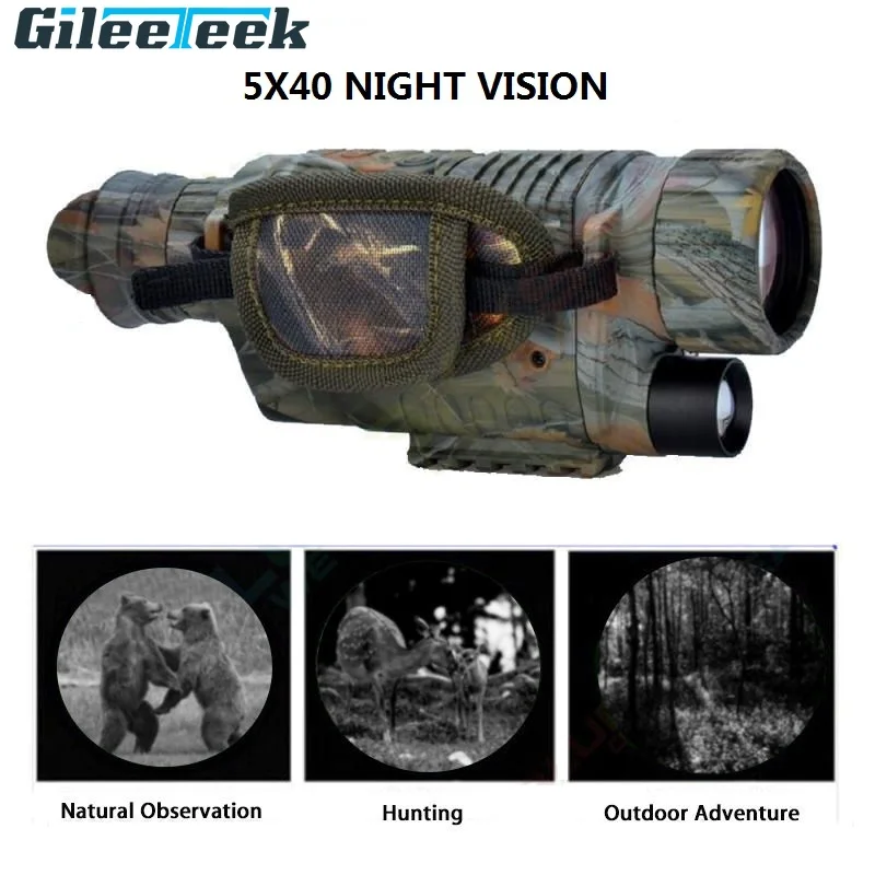 

P15S 5x40 Infrared Digital Night Vision Monocular IR Telescope with 8GTF Card 300M 150M Range Hunting Monocular for Hunting