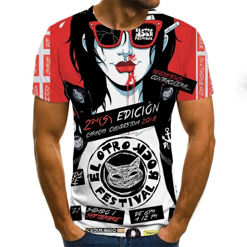 

2021 Mens horror T shirts Fashion New Summer Men's Short Sleeve T-shirt Casual 3D Zombie Print Tshirt For Man Full Printed